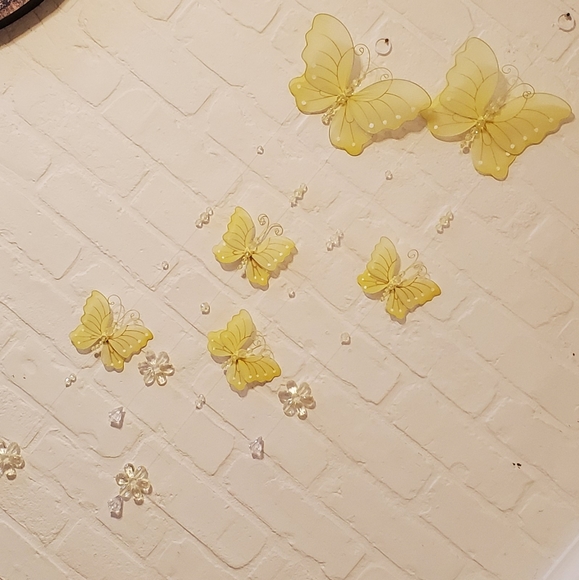 Yellow Beaded Wire Butterfly Hanging Mobiles - Picture 9 of 13